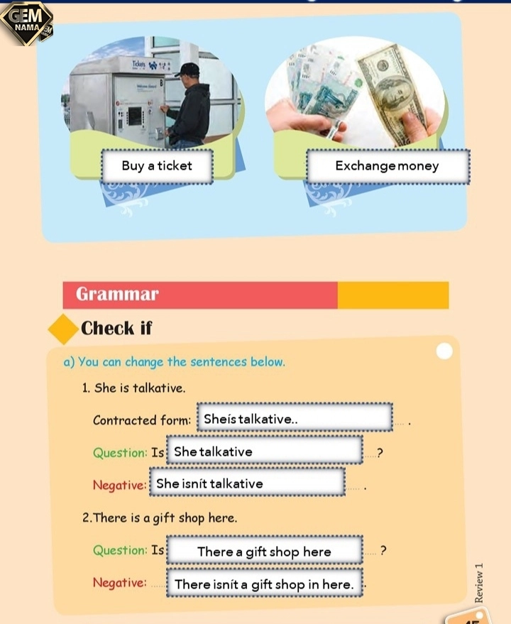 جواب grammar صفحه ۴۵درس ۲زبان انگلیسی پایه نهم