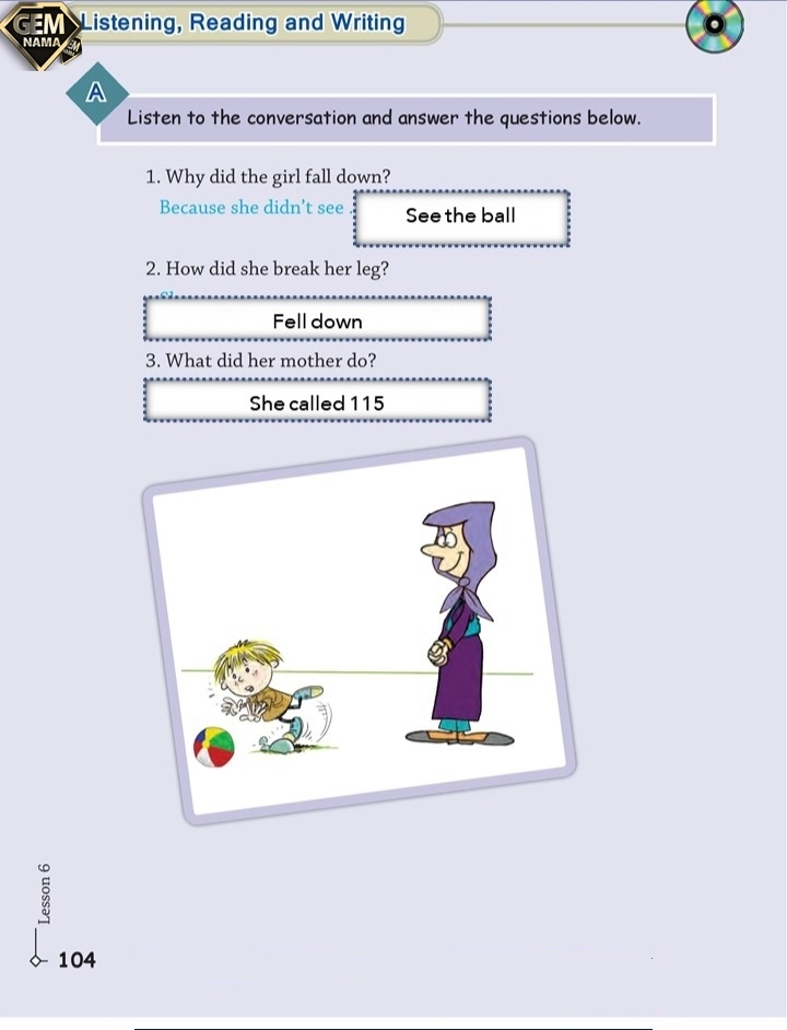 جواب تمرین صفحه ۱۰۴درس ۶زبان انگلیسی پایه نهم