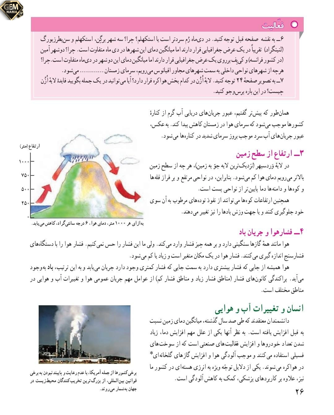 جواب فعالیت صفحه ۲۶درس ۴مطالعات نهم