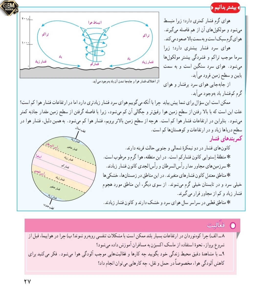 جواب فعالیت صفحه ۲۷درس ۴ مطالعات نهم