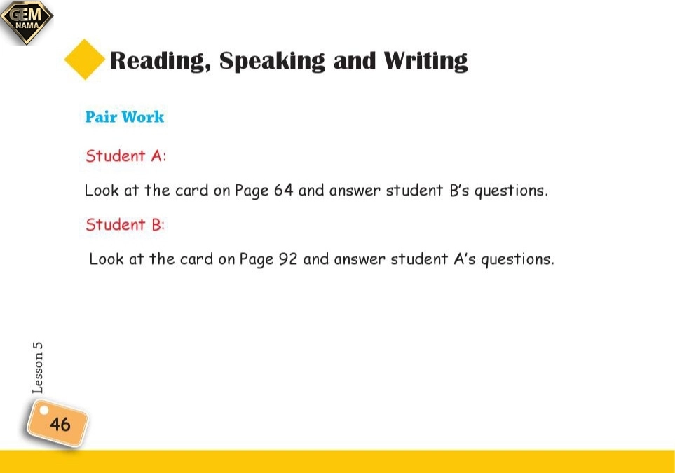 reading speaking and writing صفحه 46 درس 5 زبان هشتم