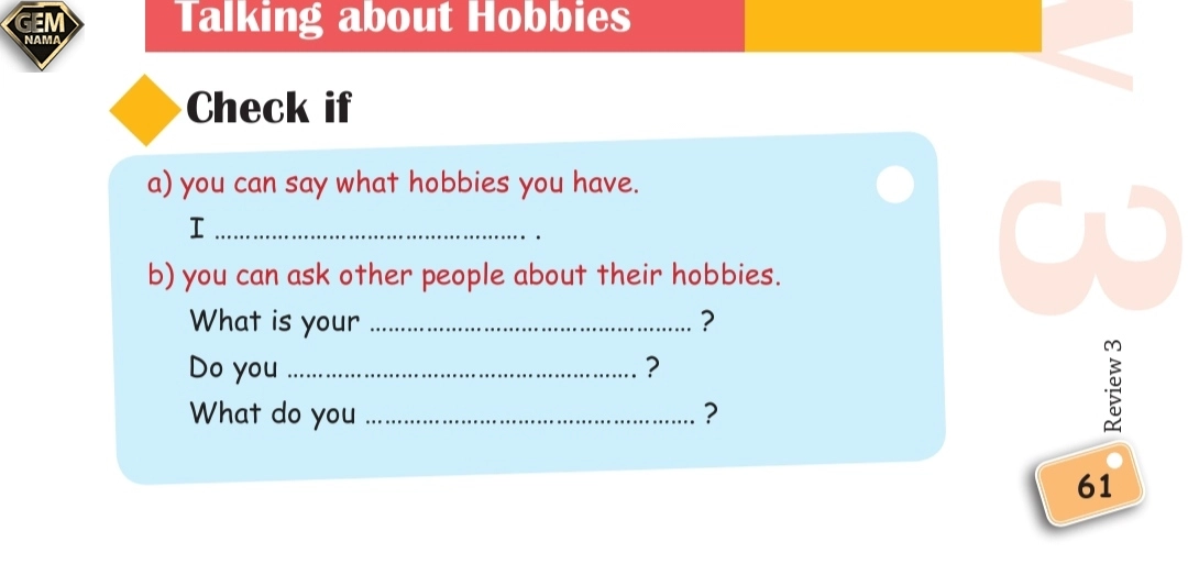 talking about the hobbies-صفحه 61 زبان انگلیسی پایه هشتم