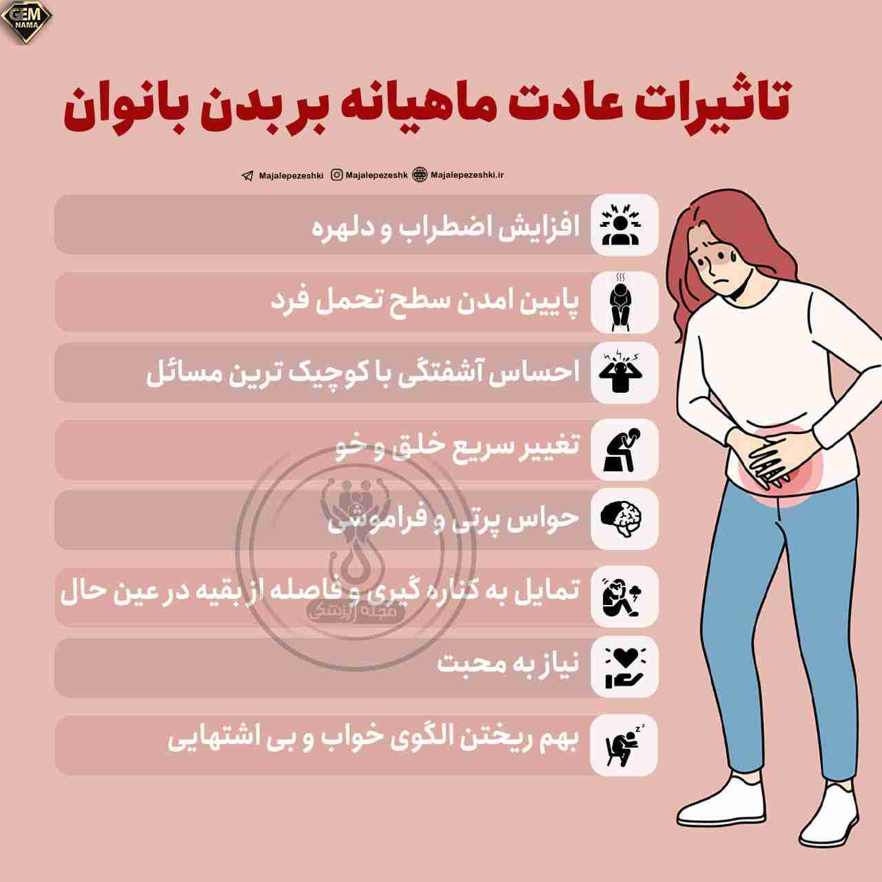 تاثیر عادت ماهیانه بر سلامت جسمانی و روان بانوان