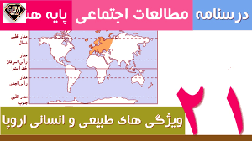 درسنامه درس ۲۱ ویژگیهای انسانی و طبیعی اروپا اجتماعی هشتم